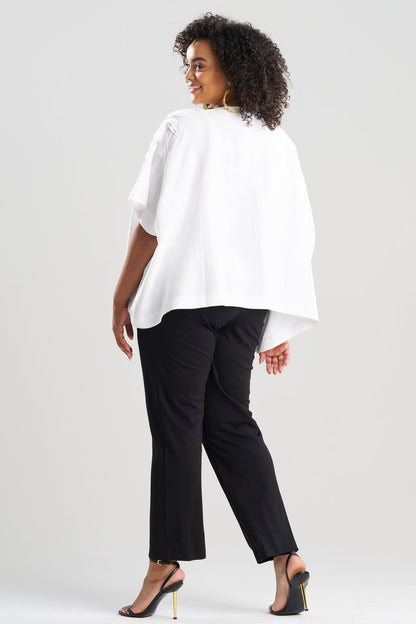 Light Weight Linen Embroidered Caftan Top White