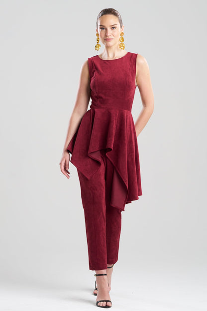 Vegan Luxe Suede Cascade Top Ruby