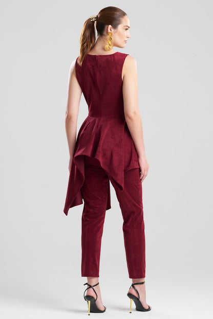 Vegan Luxe Suede Cascade Top Ruby