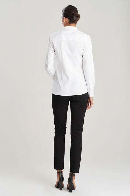 Buy Cotton Poplin Side Drape Shirt in White Online White