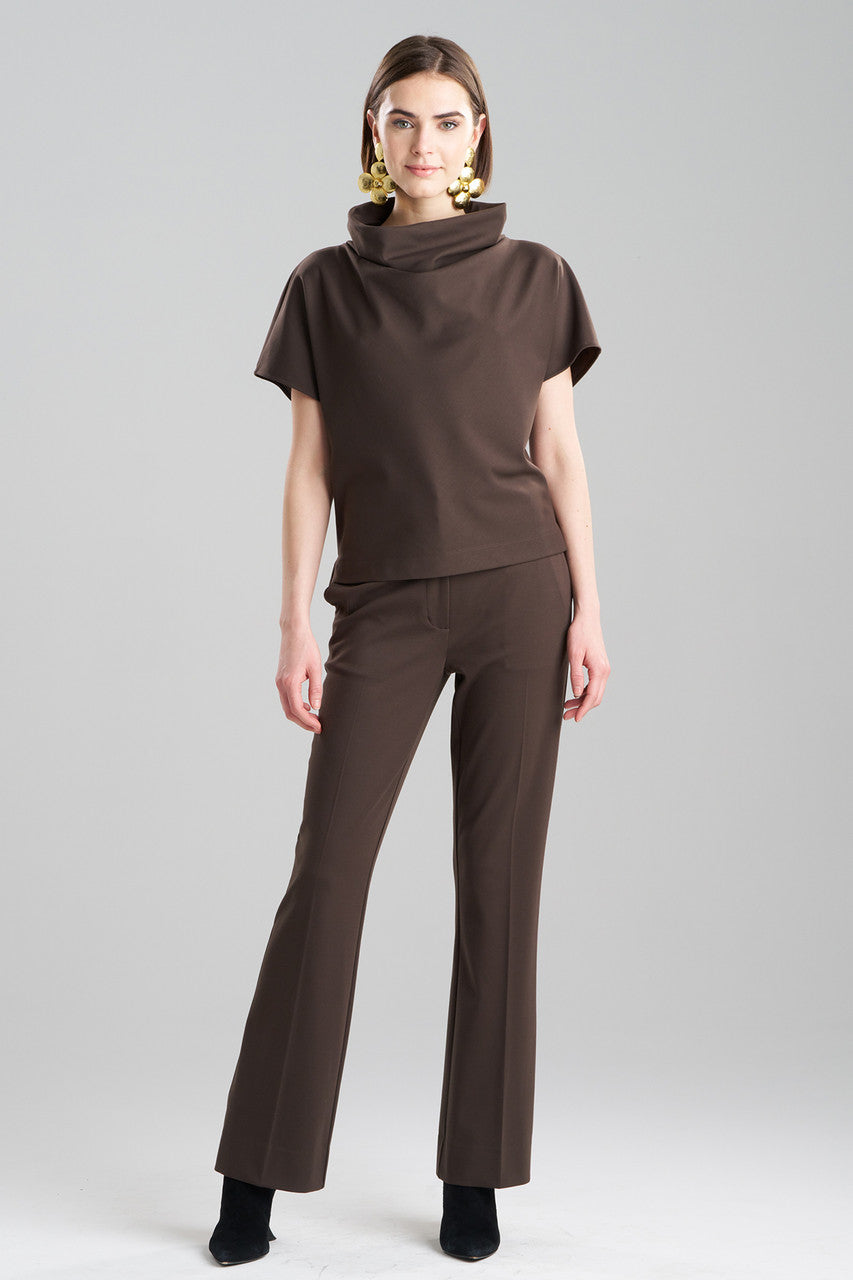 Buy Compact Knit Wedge Funnel Top in Espresso Online Espresso