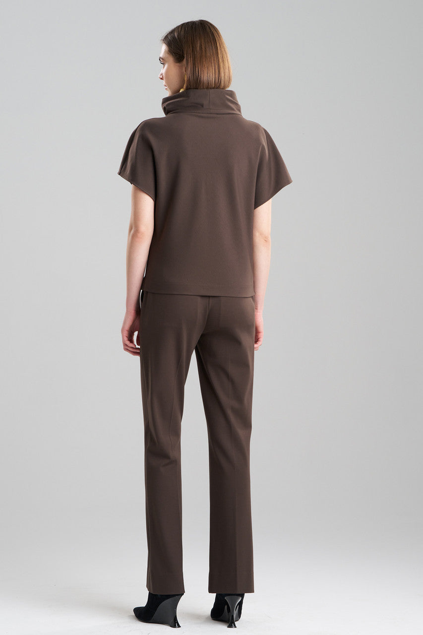 Buy Compact Knit Wedge Funnel Top in Espresso Online Espresso