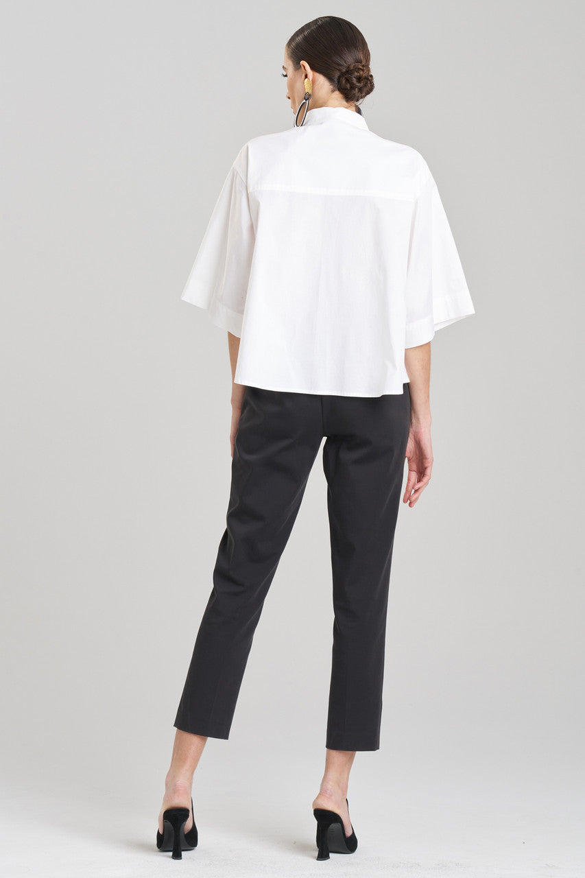 Buy Cotton Poplin Kimono Wrap Shirt in White Online White