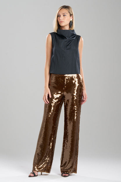 Buy Taffeta Plisse Cowl Top in Black Online Black