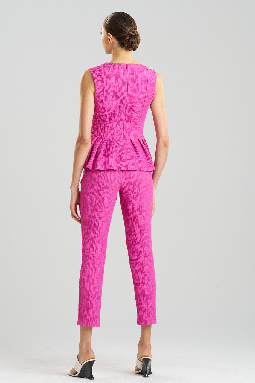 Buy Textured Cotton Jacquard Peplum Top in Bright Berry Online Bright Berry