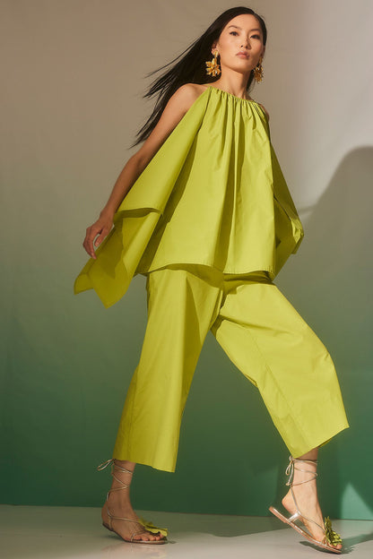 Techno Poplin Handkerchief Top Pear
