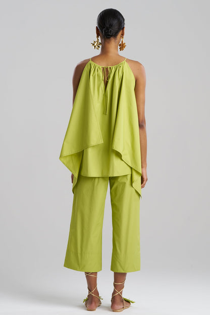 Techno Poplin Handkerchief Top Pear