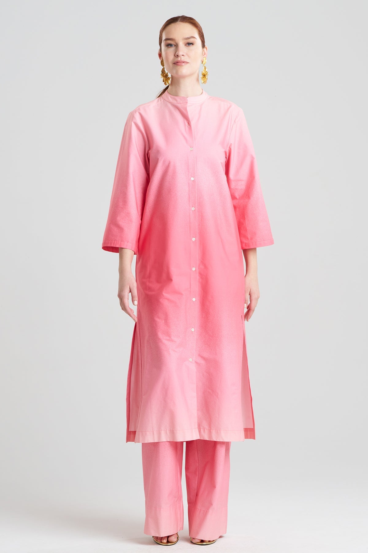 Akari Cotton Mandarin Tunic Flamingo