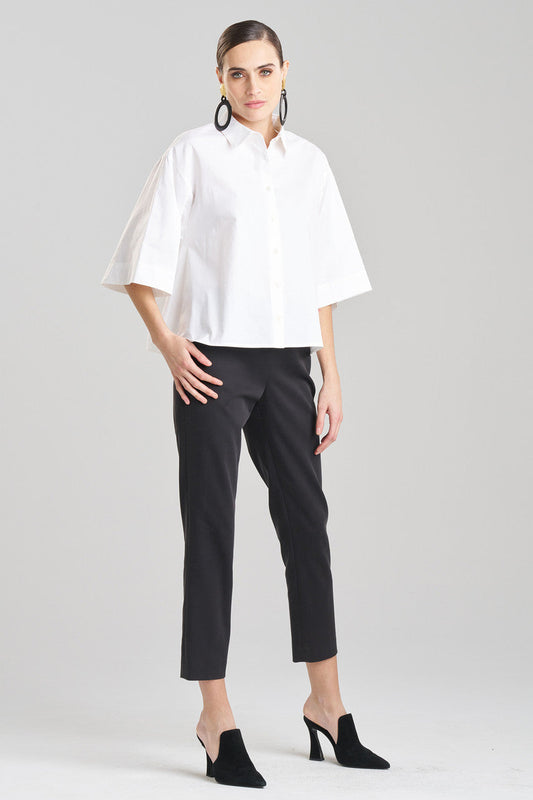 Buy Cotton Poplin Trapeze Shirt in White Online White