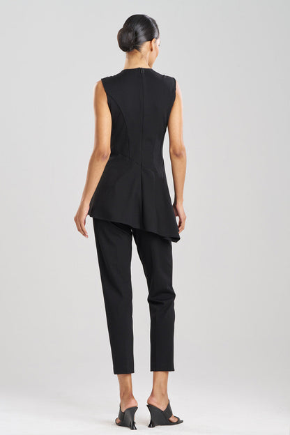 Buy Compact Knit Asymmetrical Top in Black Online Black
