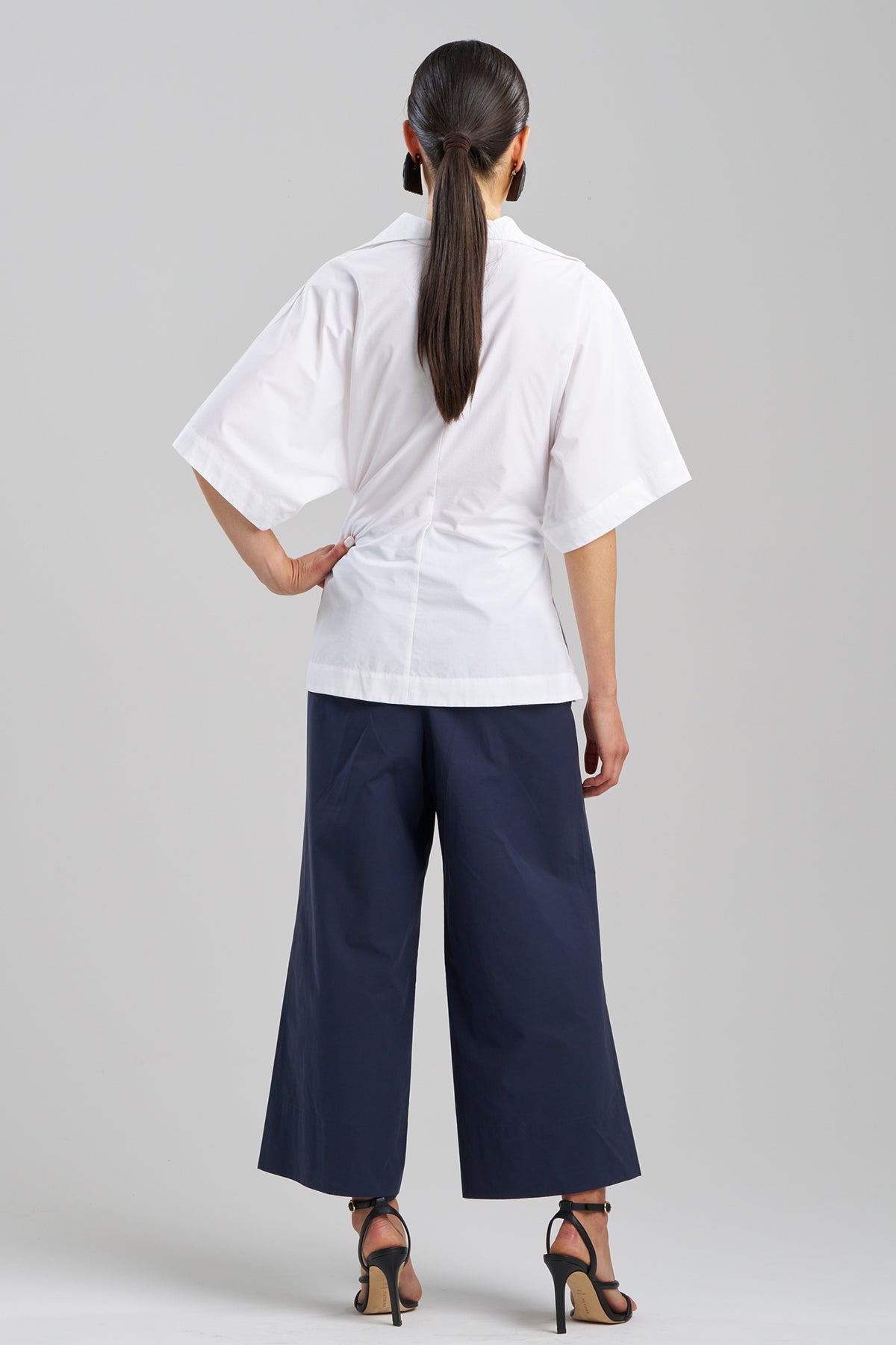 Techno Poplin Wrap Top White