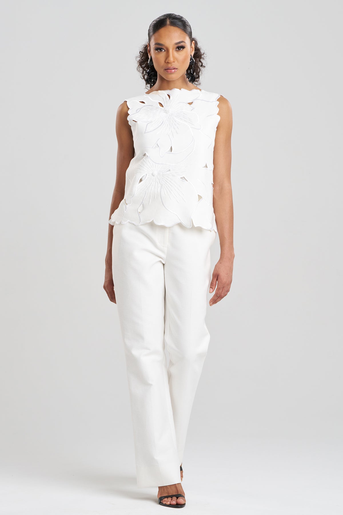 Couture Canvas Embellished Top White
