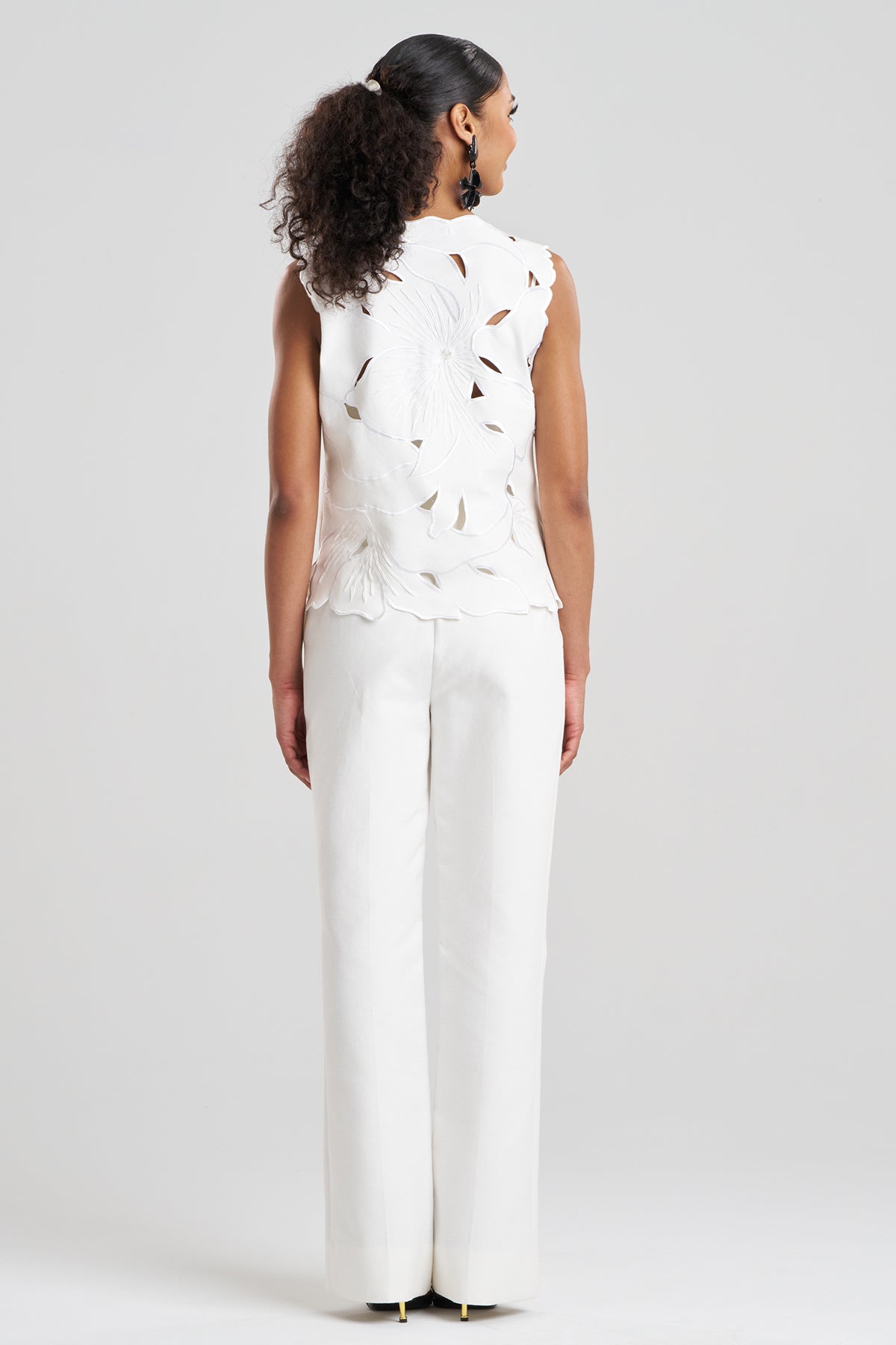 Couture Canvas Embellished Top White