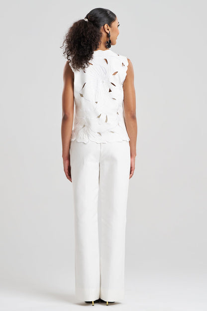 Couture Canvas Embellished Top White