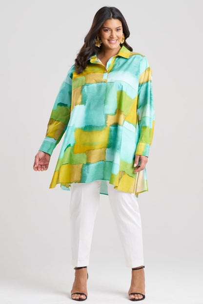 Chiyo Cotton Oversized Shirt Mizu Blue
