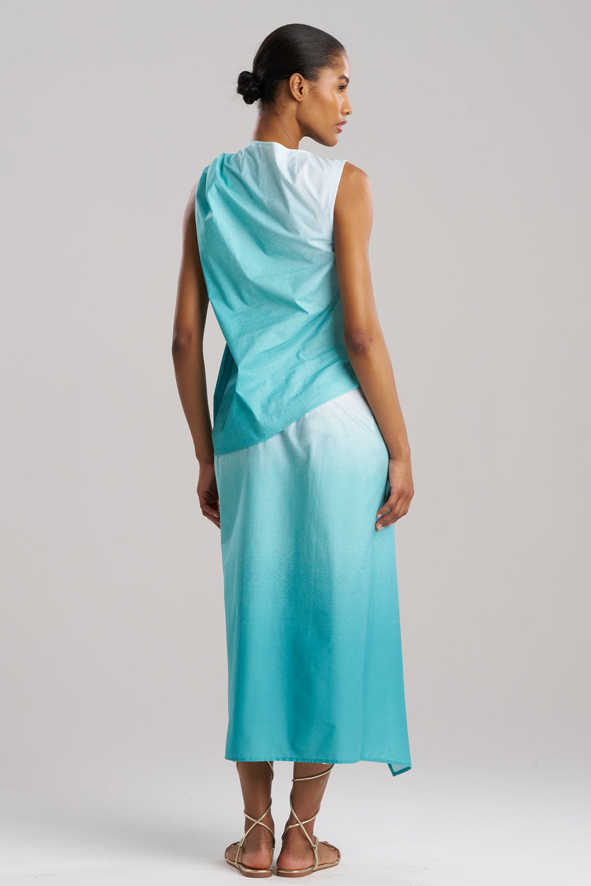 Akari Cotton Origami Top Mizu Blue