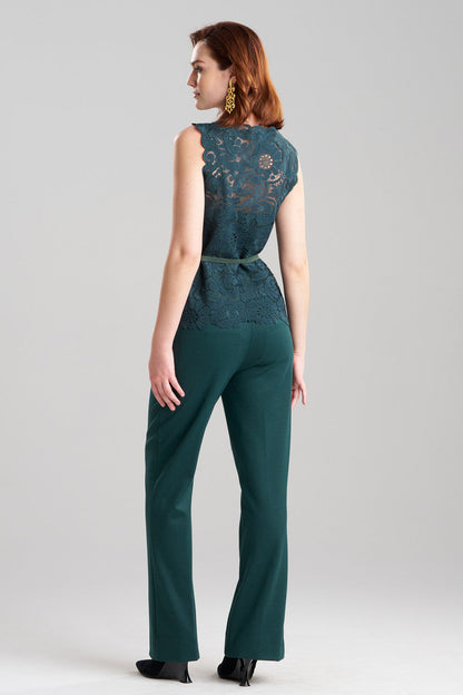Buy Mantilla Lace Top in Bottle Green Online Bottle Green