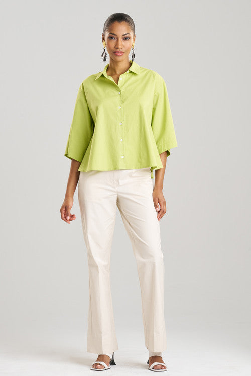 Buy Cotton Poplin Trapeze Shirt in Pear Online Pear