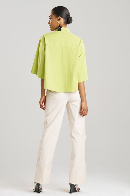 Buy Cotton Poplin Trapeze Shirt in Pear Online Pear