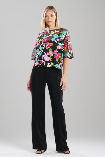 Buy Tangier Embroidered Tulle Top in Black Multi Online Black Multi