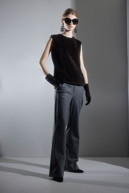 Buy Faux Mink Top in Espresso Online Espresso