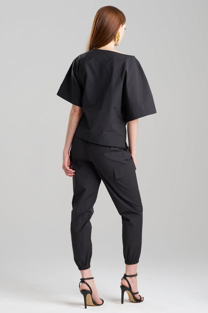 Buy Tech Cotton Taffeta Origami Top in Black Black