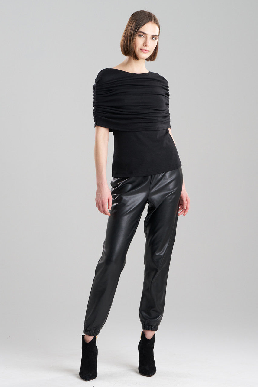 Buy Layering Jersey Rouched Top in Black Online Black