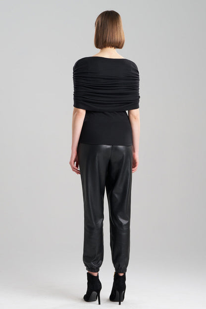 Buy Layering Jersey Rouched Top in Black Online Black