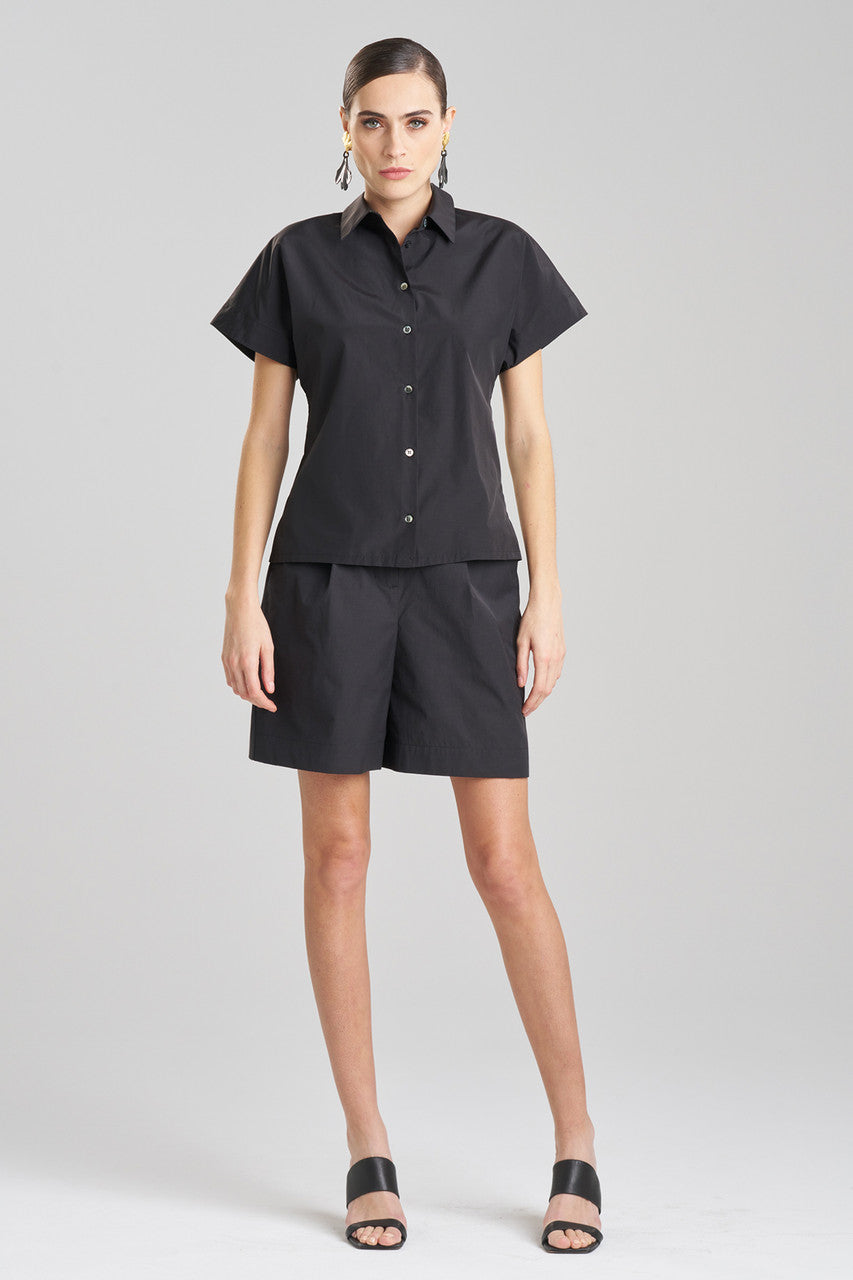 Buy Techno Poplin Shirt in Black Online Black
