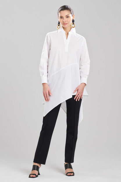 Buy Cotton Poplin Asymmetrical Flounce Shirt in White Online White