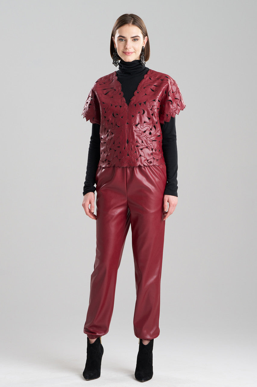 Buy Vegan Luxe Lambskin Cut Out Top in Brick Online Brick