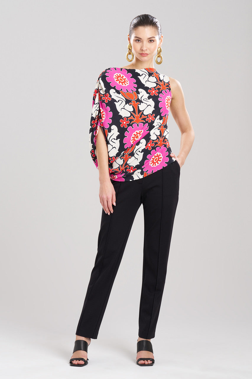 Buy Talitha Crepe Sleeveless Drape Top in Black Online Black