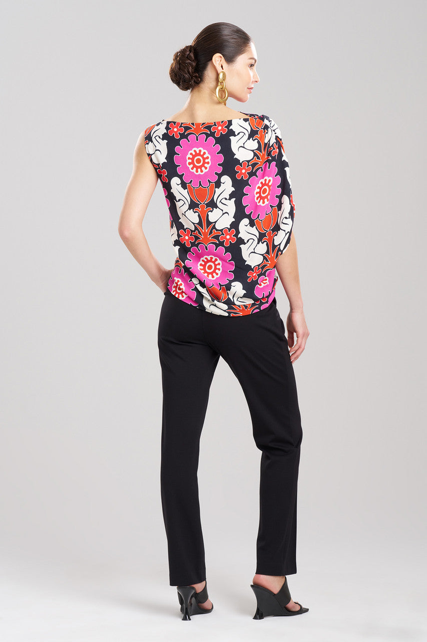 Buy Talitha Crepe Sleeveless Drape Top in Black Online Black