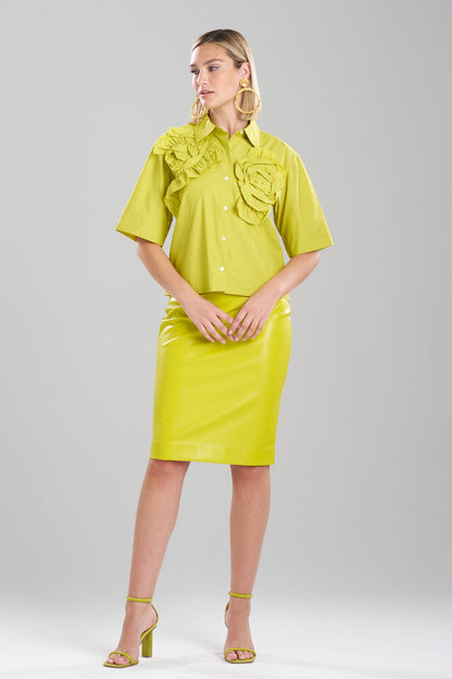 Buy Techno Poplin Embroidered Shirt in Chartreuse Online Chartreuse