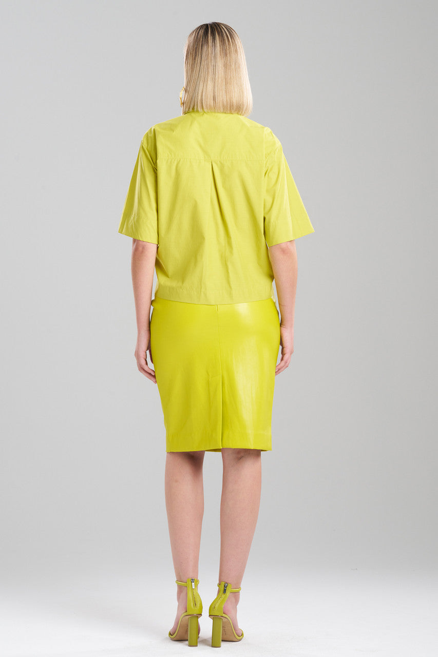 Buy Techno Poplin Embroidered Shirt in Chartreuse Online Chartreuse