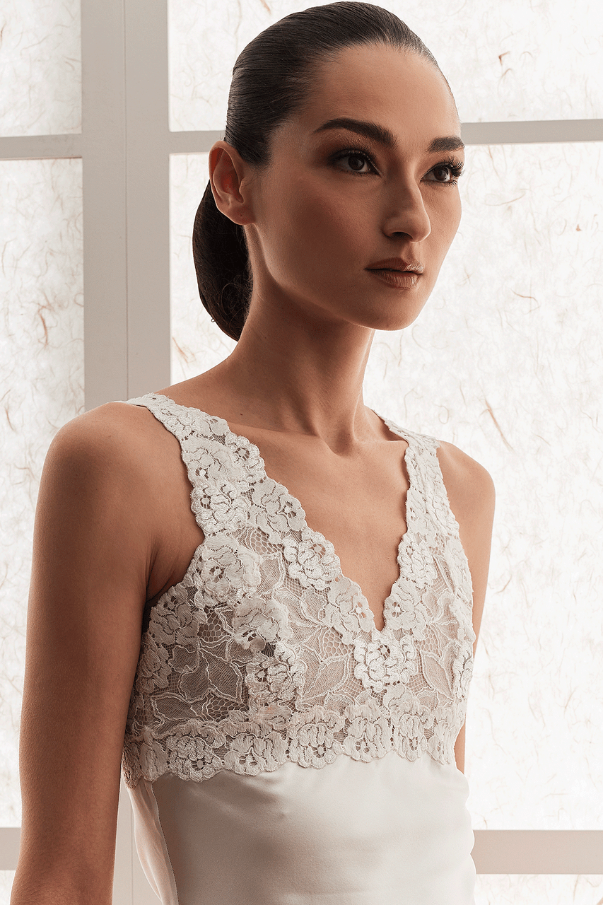 Buy Rose Parfait Lace Tank in Warm White Online Warm White