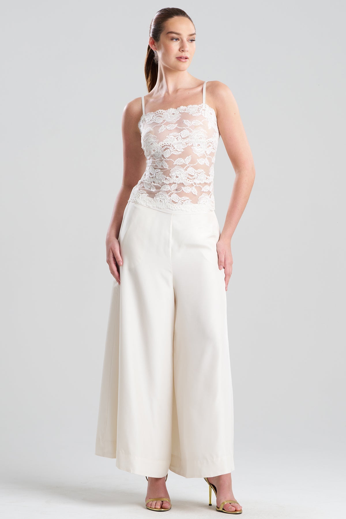 Buy Imagine Allover Lace Cami in Warm White Online Warm White