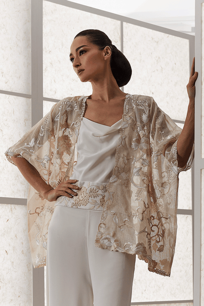 Buy Couture Silk Crepe Cowl Cami in Warm White Online Warm White