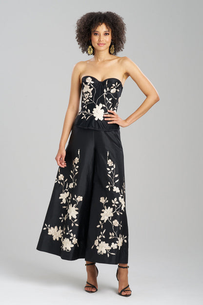 Buy Couture Floral Embroidered Corset in Black Online Black