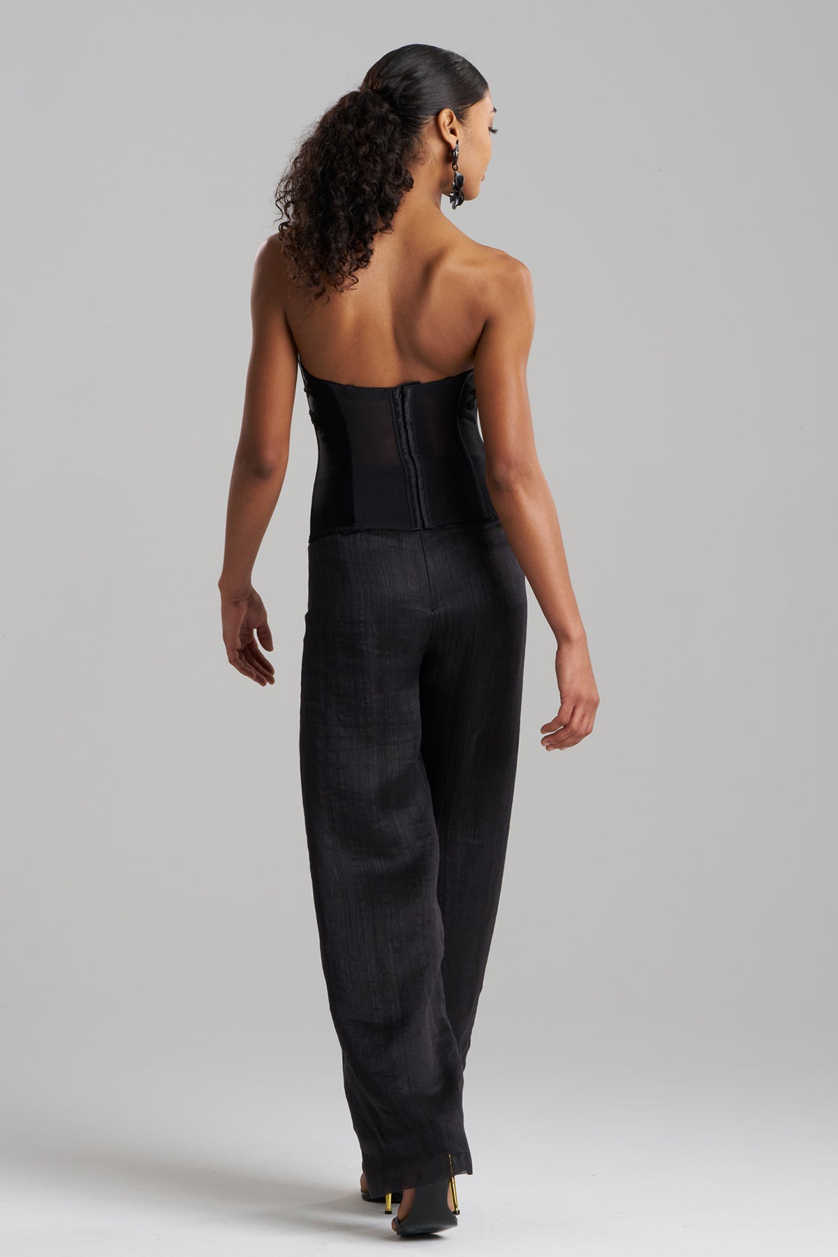 Couture Piña Embroidered Bustier Black