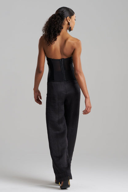 Couture Piña Embroidered Bustier Black