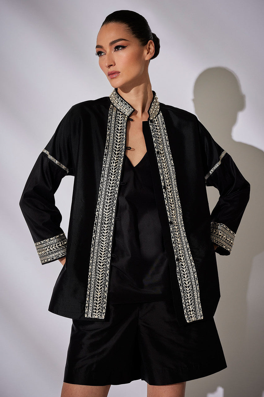 Buy Couture Silk Dupioni Cami in Black Online Black