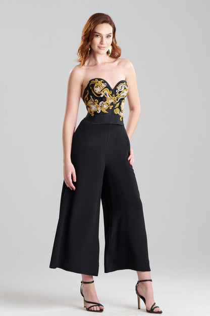 Buy Floral Embroidered Corset in Black Online Black