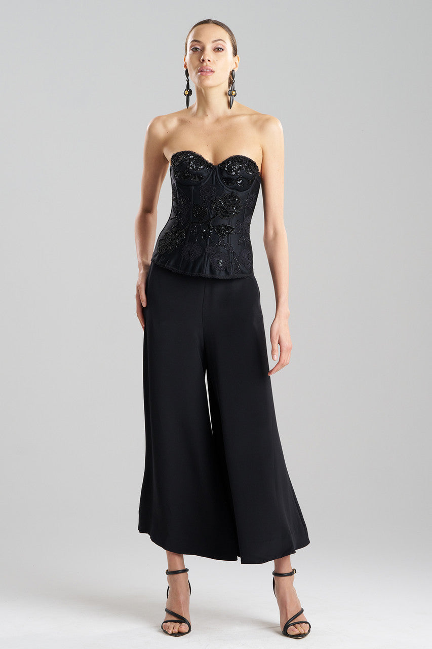Buy Floral Beaded Corset in Black Online Black