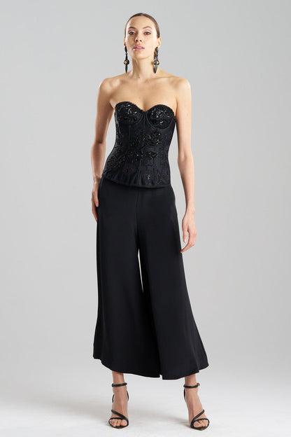 Buy Floral Beaded Corset in Black Online Black