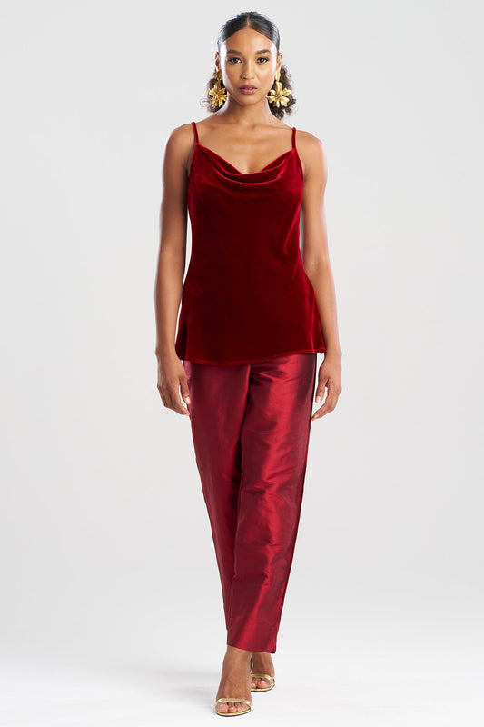 Couture Velvet Silk Cami Red Garnet
