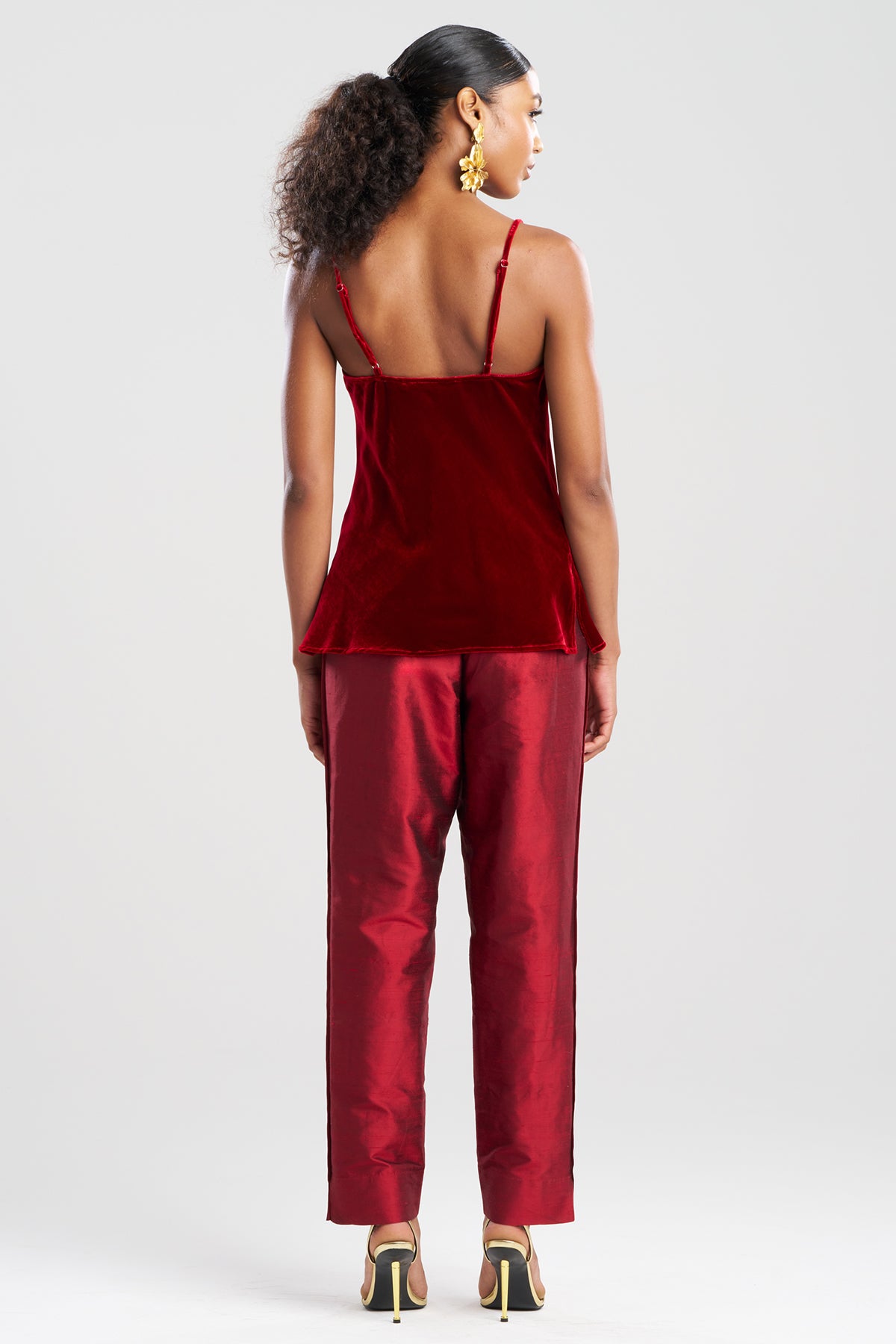 Couture Velvet Silk Cami Red Garnet