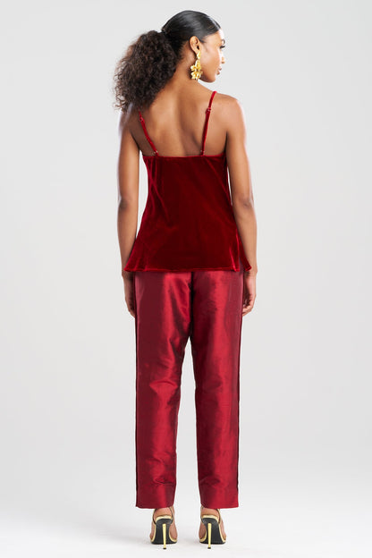 Couture Velvet Silk Cami Red Garnet