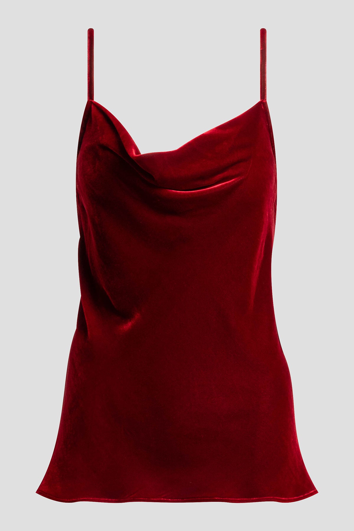 Couture Velvet Silk Cami Red Garnet