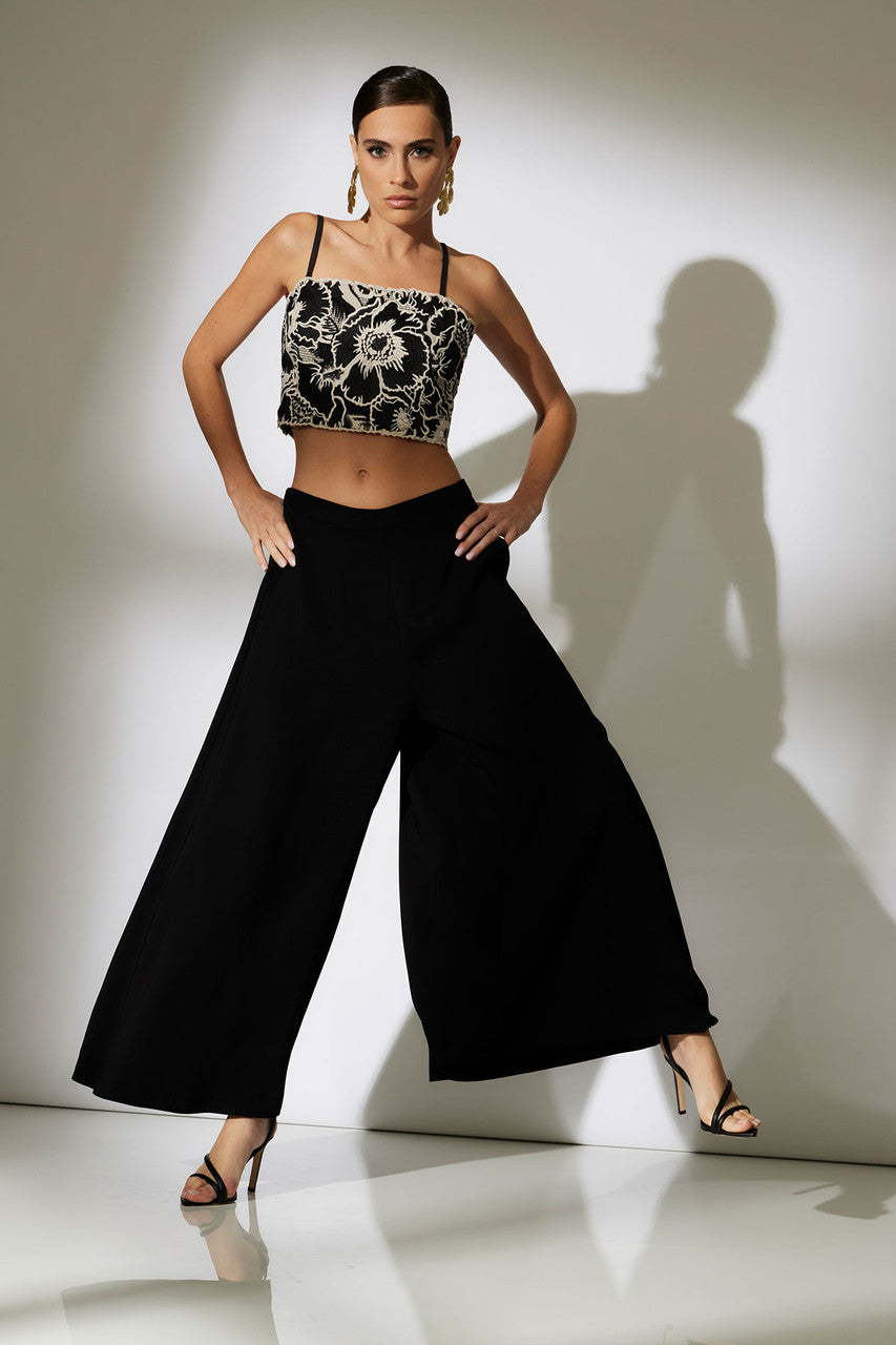 Buy Cote D'Azur Embroidered Lace Bustier in Cream/Black Online Cream/Black
